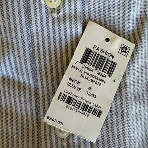 Club Room Blue and White Striped Dress Shirt
